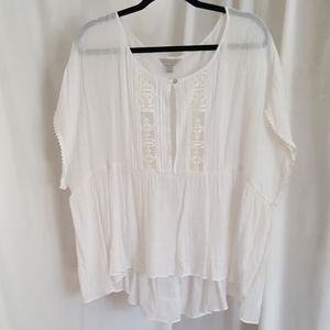 White Top with Lace Detail